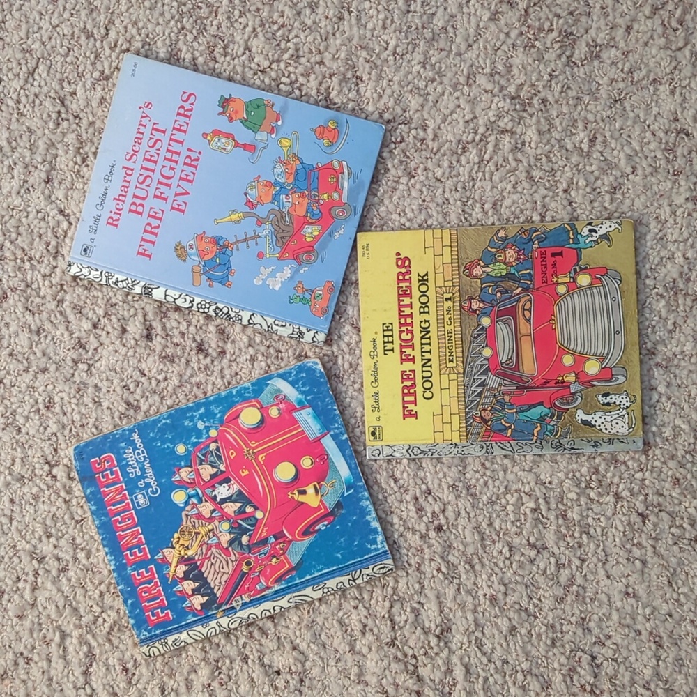 Bundle of 3 Fire Engines & Firefighters Golden Books